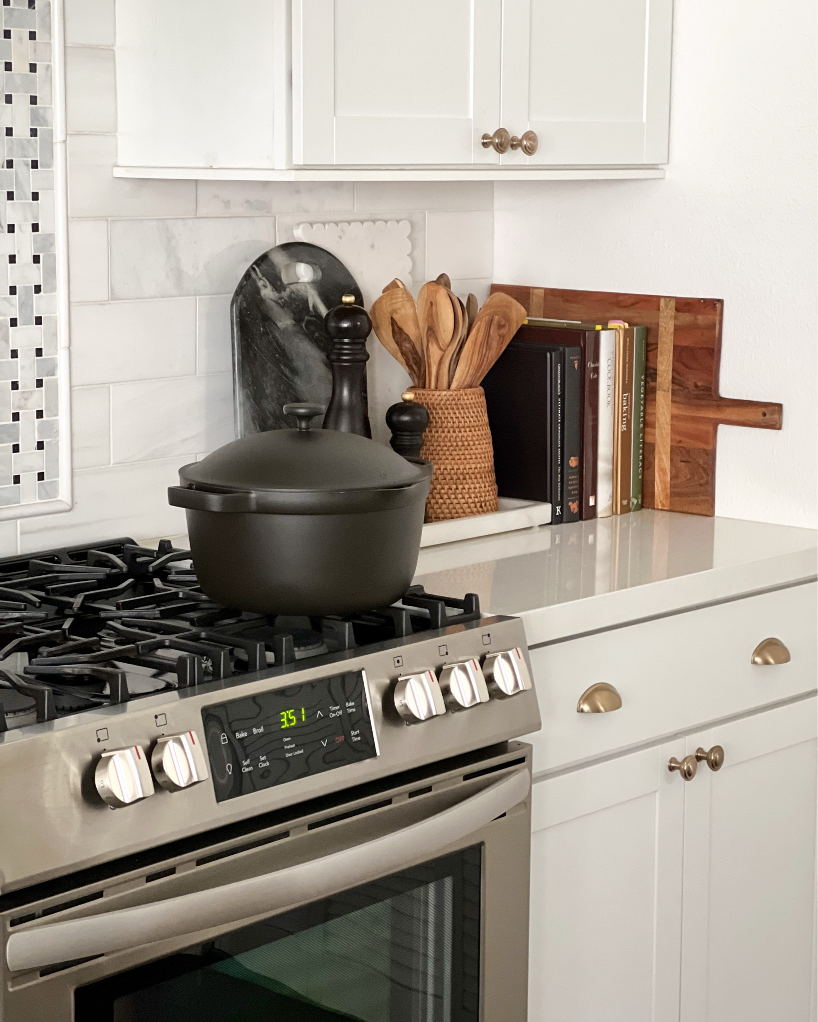 Our Place pot. Kitchen essentials. toxic free, nonstick coating. 5.5qt 

Cook books, wooden utensils, marble tray, wooden board, serving boards, marble boards. 

#LTKStyleTip #LTKHome #LTKFamily