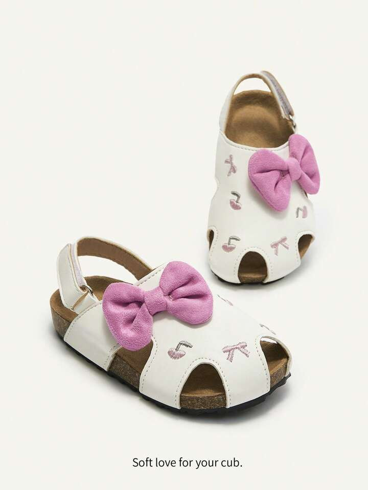 Cozy Pixies Sandalias Planas De Princesa Con Lazo Rosa, Versátiles Y Lindas, Adecuadas Para Uso Casual, Vacaciones, Bebés Y Niños Pequeños | SHEIN