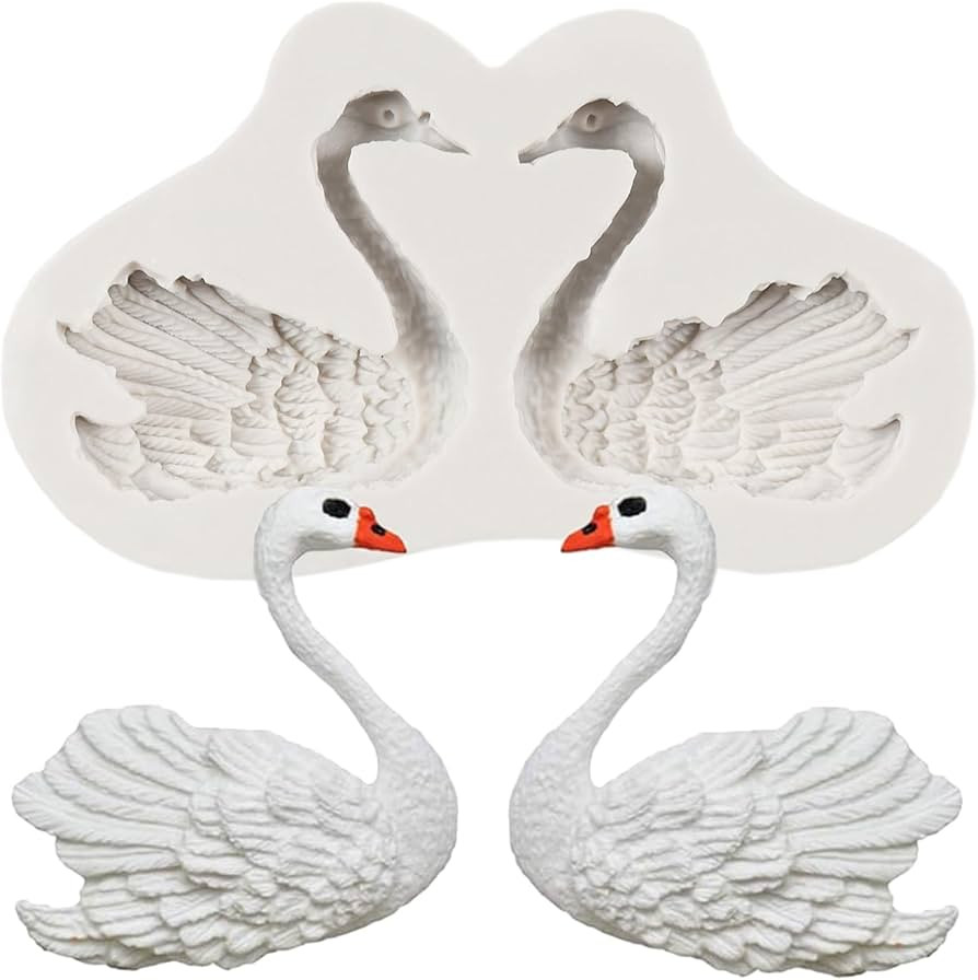 Swan Silicone Fondant Molds Swan Chocolate Candy Mold for Cake Decoration Cupcake Topper Polymer ... | Amazon (US)