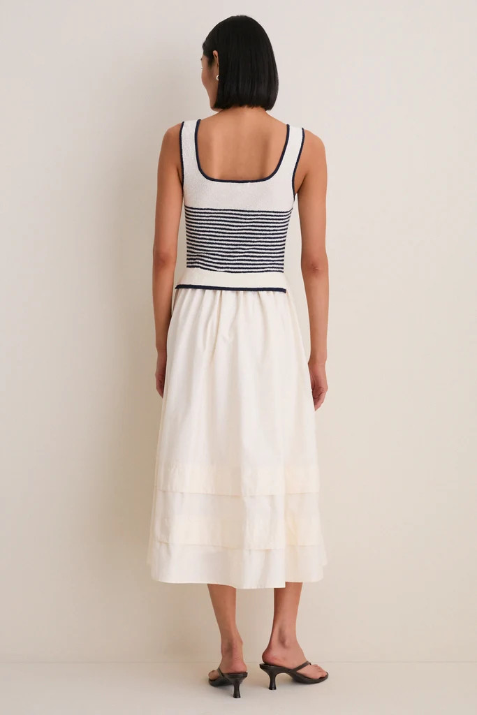 Exclusive Cream Striped Midi Dress | Tuckernuck (US)