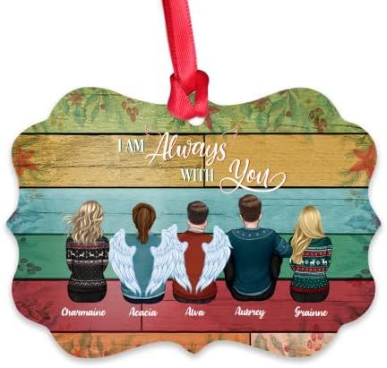 GOSSBY Personalized Custom Ornament (Mother Father and 2 Daughters 1 Son) I Am Always with You Cu... | Amazon (US)