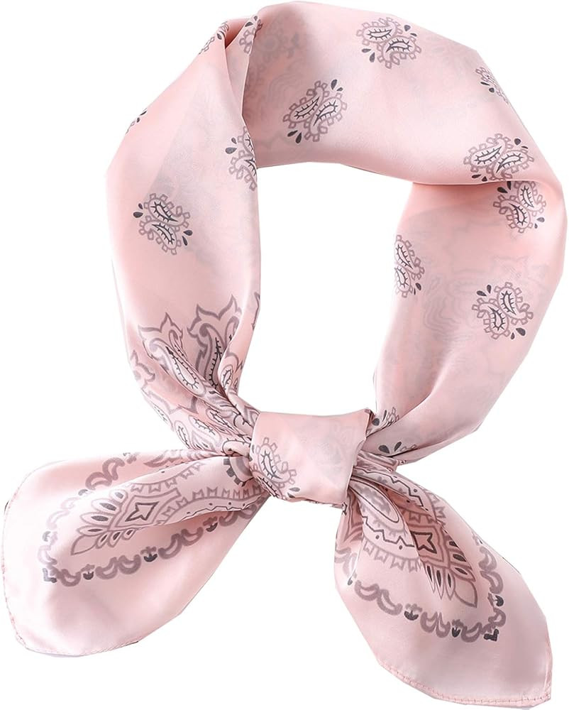 GUZOSJO Square Silk Feeling Scarf Medium Satin Hair Scarf Bracelet Gift For Women 27.5 × 27.5 in... | Amazon (US)