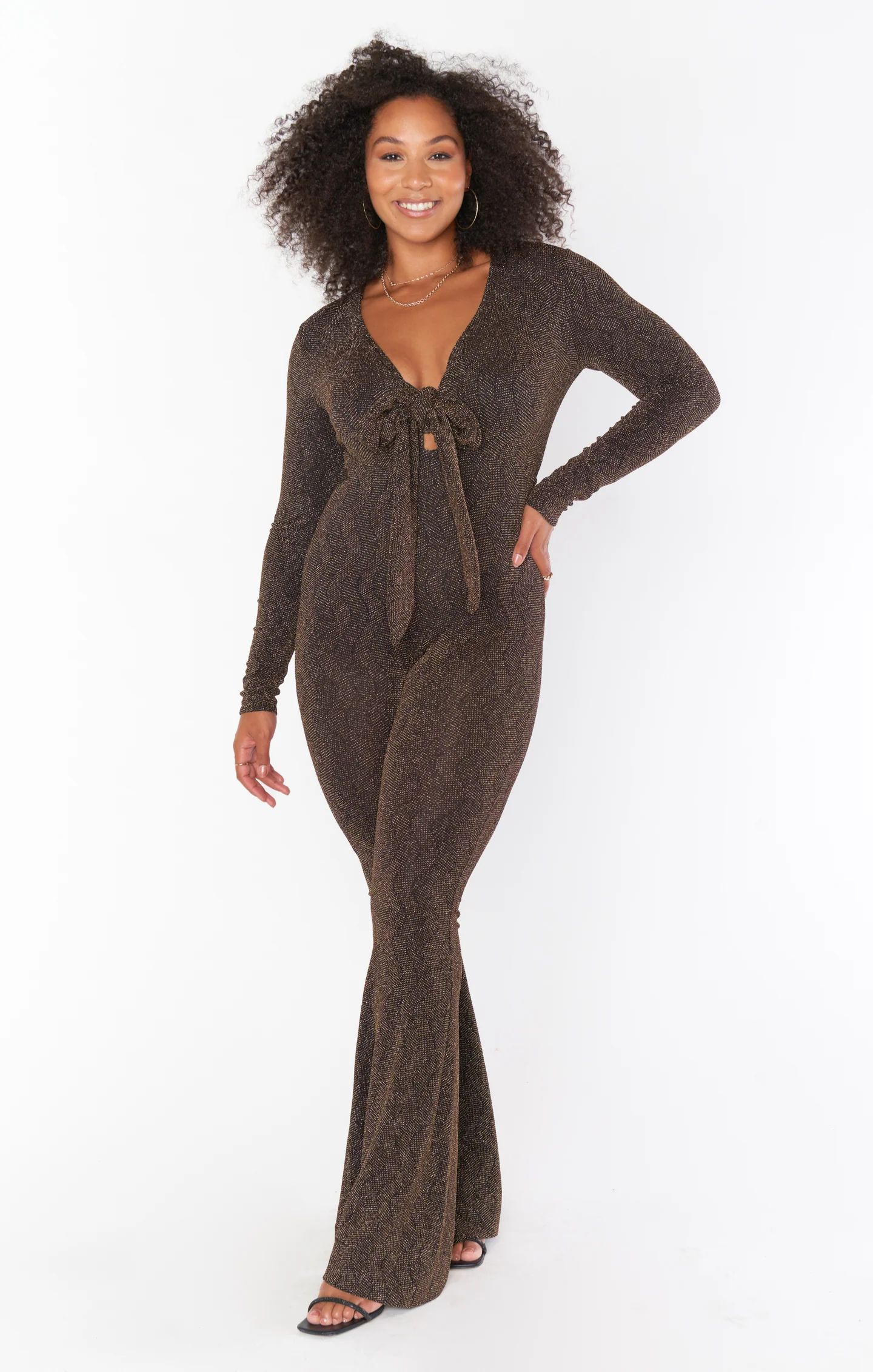 Martina Wrap Jumpsuit ~ Squiggle Sparkle Knit | Show Me Your Mumu