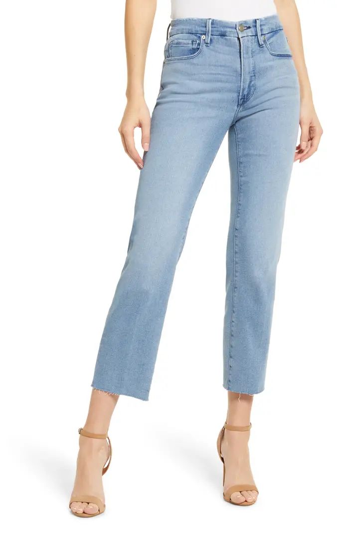 Good Straight Raw Hem Ankle Organic Cotton Straight Leg Jeans | Nordstrom