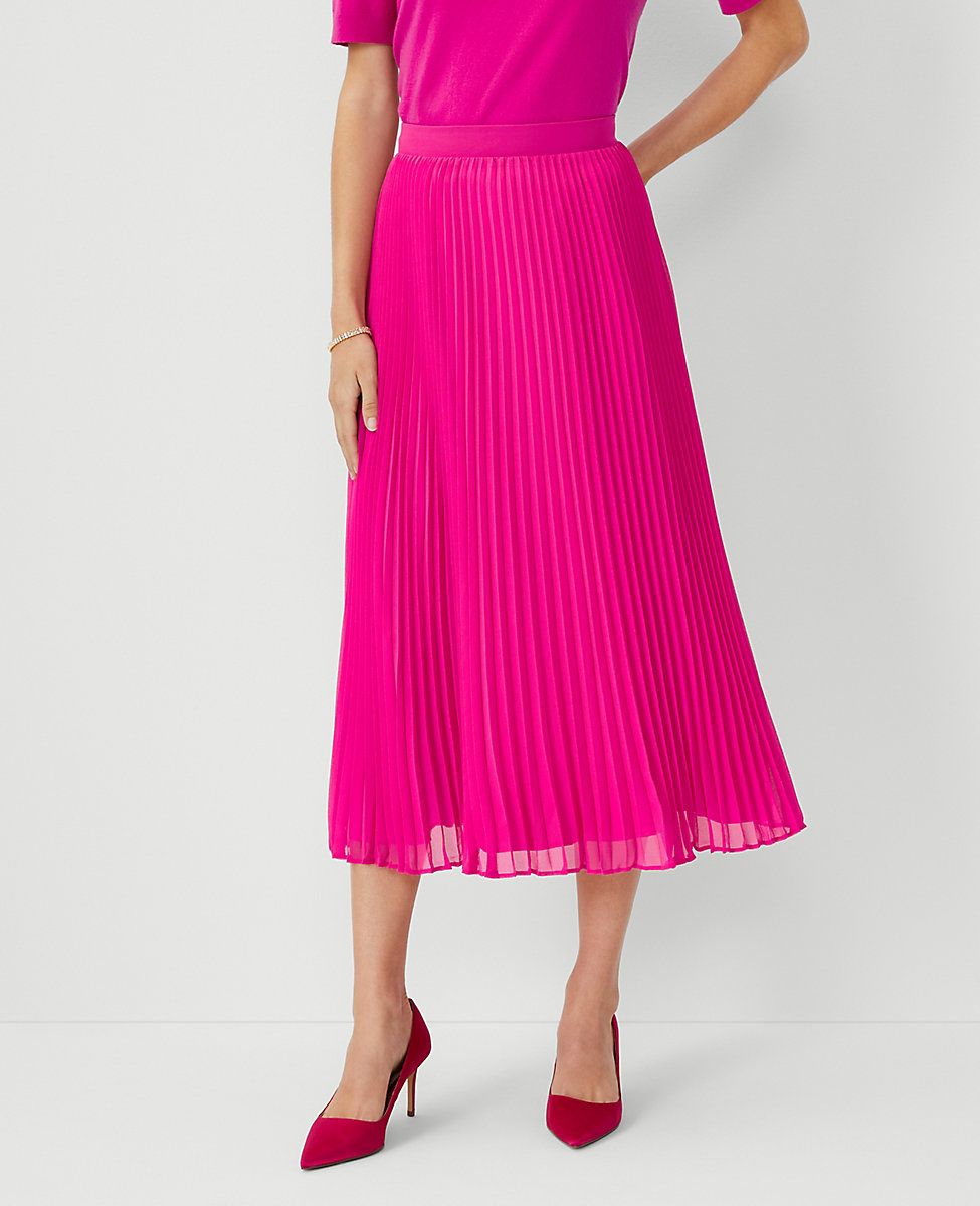 Pleated Midi Skirt | Ann Taylor (US)