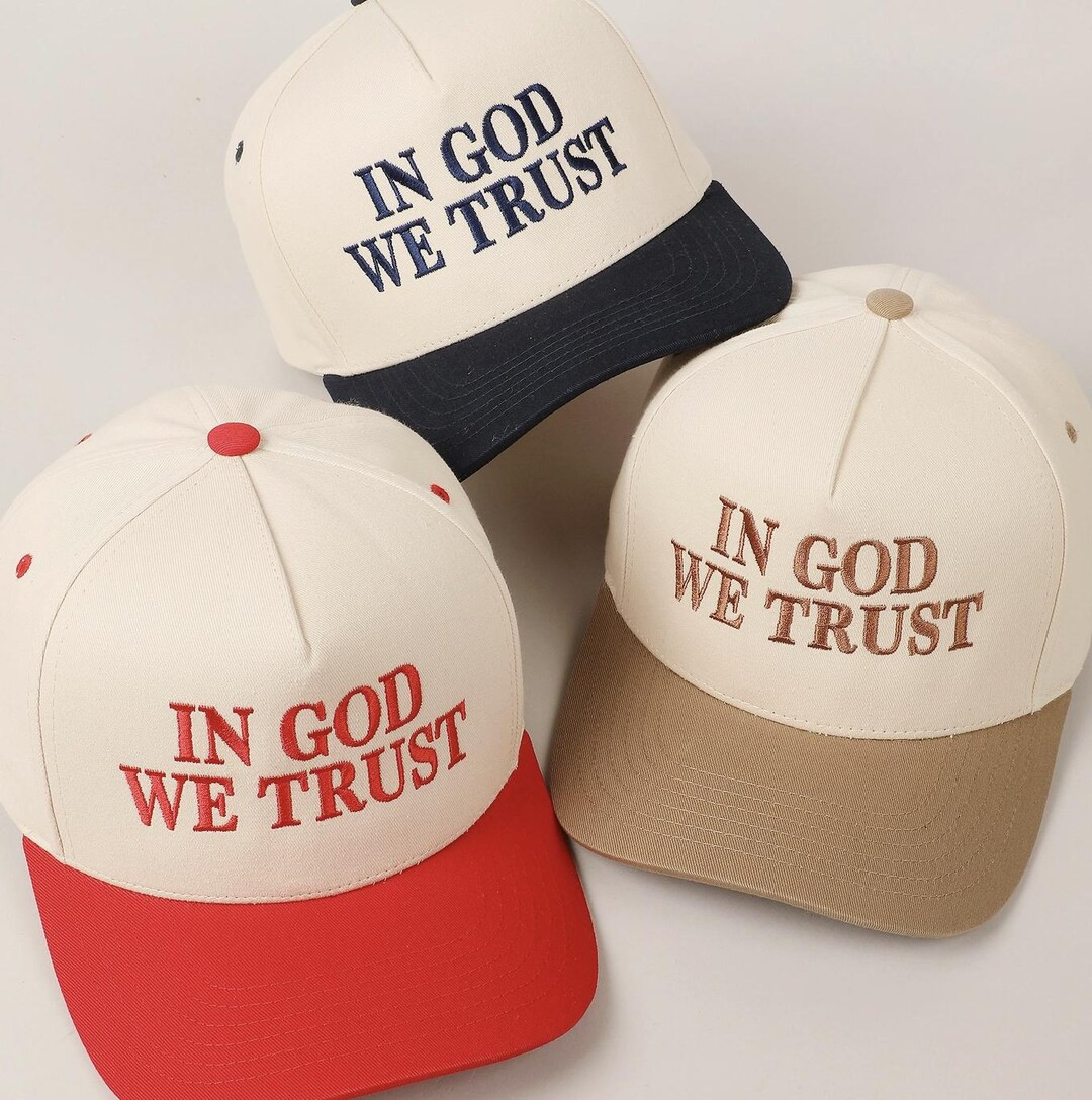 In God We Trust Embroidered Two-tone Canvas Trucker Hat, in God We Trust Cap, Headwear, in God We... | Etsy (US)