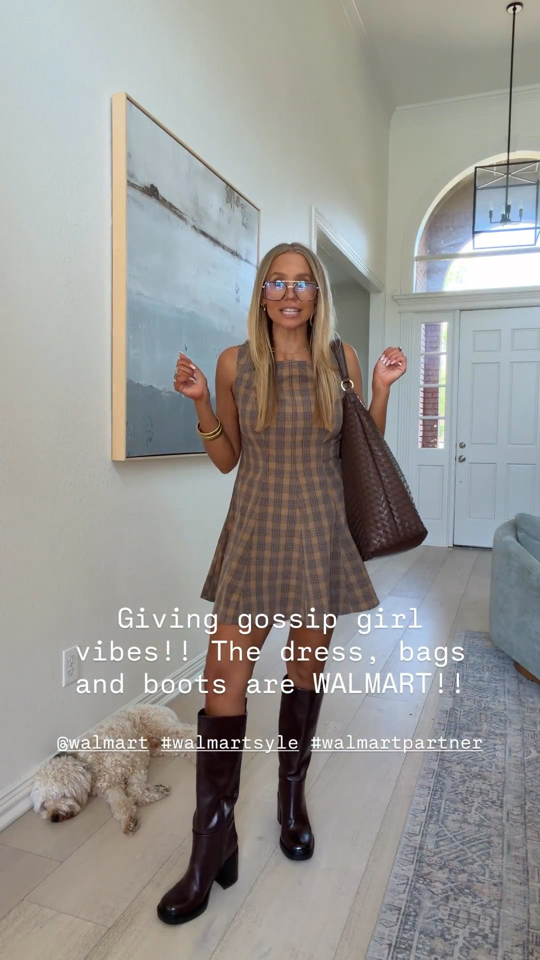 🤍@Walmart #walmartstyle #walmartpartner 

I am sharing all of my new Fall finds from Walmart!! This dress is giving Gossip girl vibes. I love the bag & the boots. 

Wearing size s / my tts 
5’5” | 120 ish lbs | size 4/27