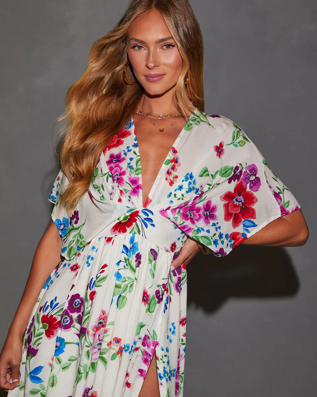 Catrina Kimono Floral Midi Dress | VICI