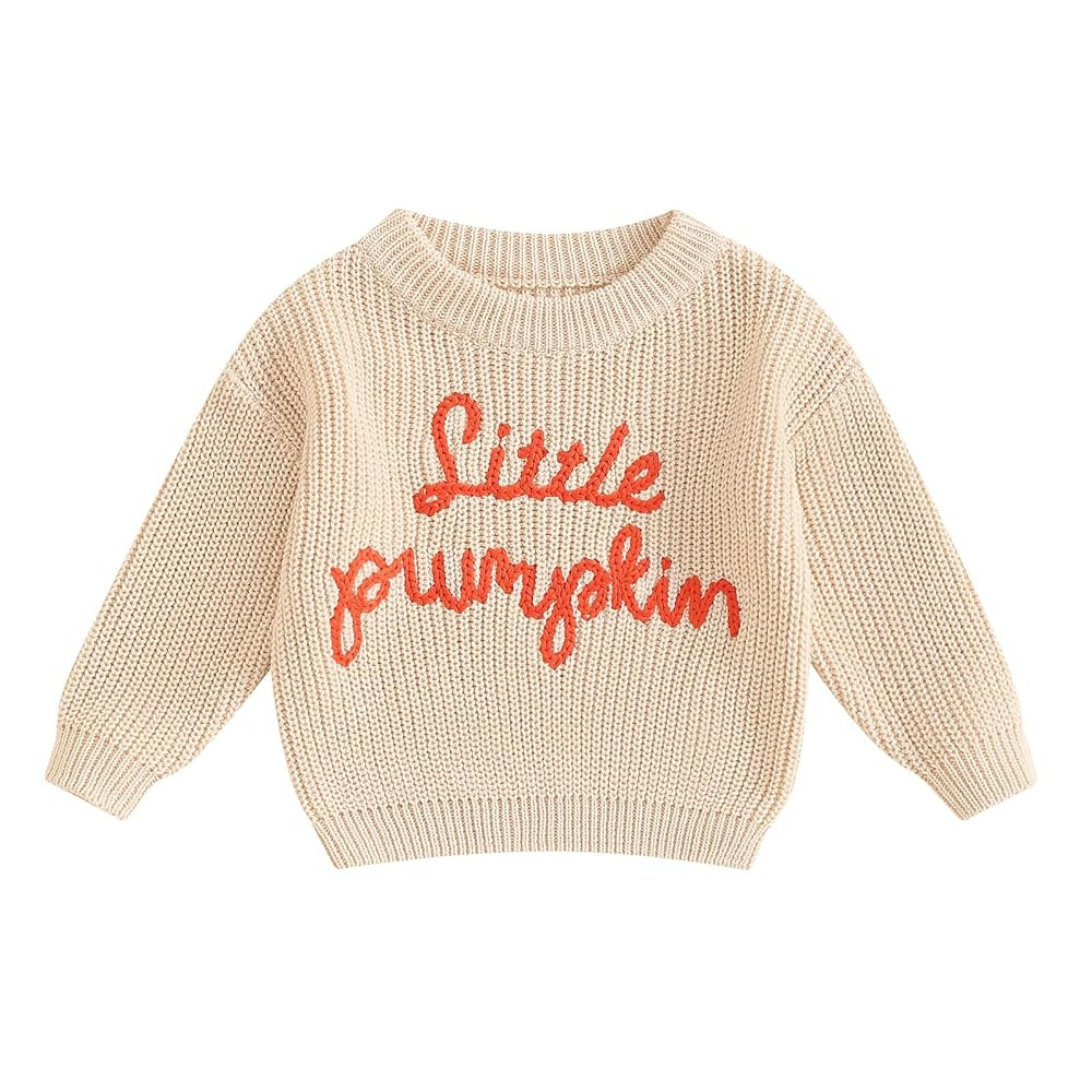 Geagodelia Baby Halloween Knitted Jumper Kids Toddler Boys Girls Pumpkin Letter Embroidered Overs... | Amazon (UK)