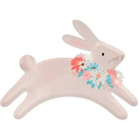 Spring Bunny Plates, Set Of 8 Leaping Easter Shaped Paper Plates By Meri Meri, Gold Foil Detailing | Etsy (US)