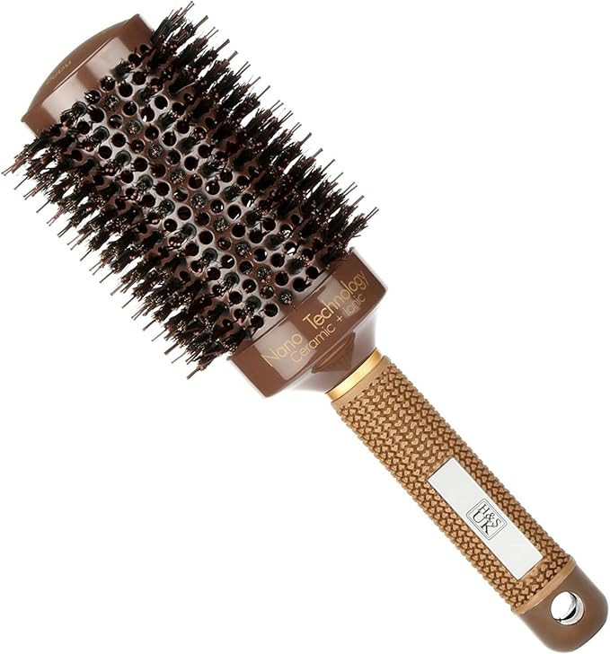 H&S Round Hair Brush Blow Dry Drying Boar Bristle 53mm Large Round Barrel Nano Technology Ceramic... | Amazon (UK)
