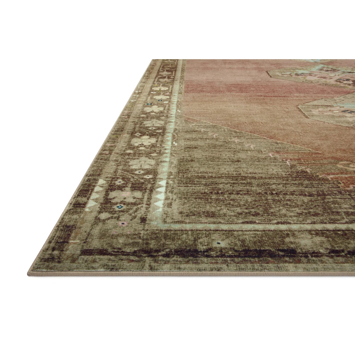 Magnolia Home By Joanna Gaines X Loloi Sinclair Machine Washable Clay / Tobacco Area Rug | Wayfair North America