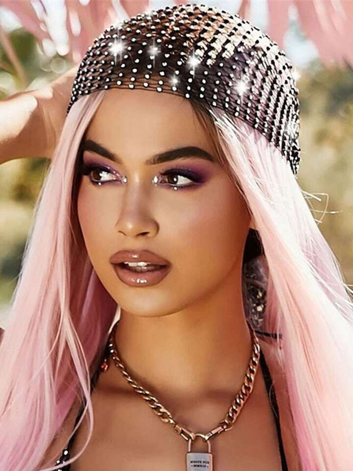 1pc Women Rhinestone Decor Hollow Out Fashion Hat, For Decoration | SHEIN