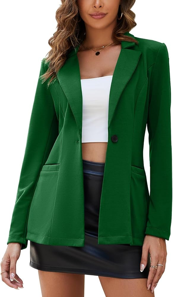 Blazers for Women Business Casual Blazer Jackets Long Sleeve Open Front Work Office Blazer Stretc... | Amazon (US)