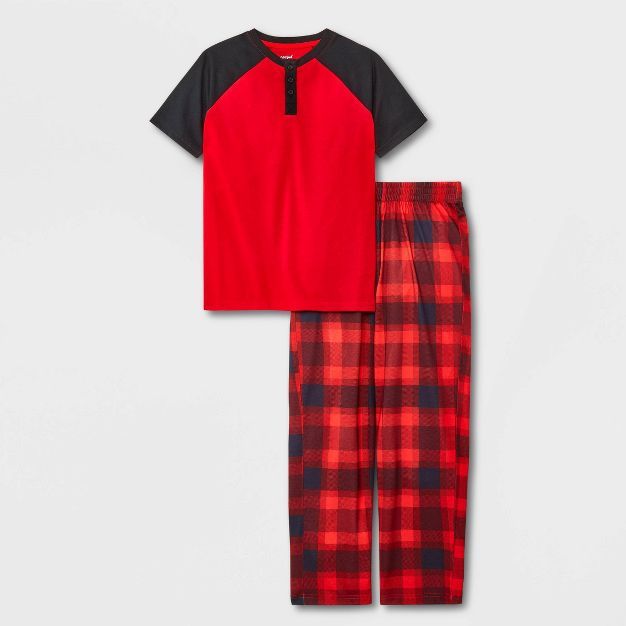 Boys' 2pc Short Sleeve Pajama Set - Cat & Jack™ Red/Navy | Target