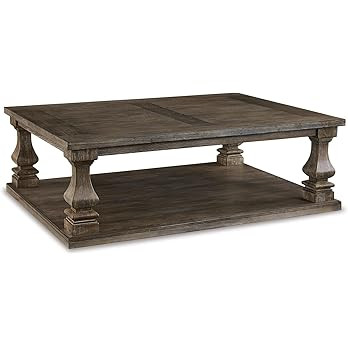 Signature Design by Ashley Johnelle Farmhouse Coffee Table with Weathered Gray Finish, Gray | Amazon (US)