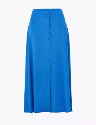Button Front Midi A-Line Skirt | Marks & Spencer (AU)