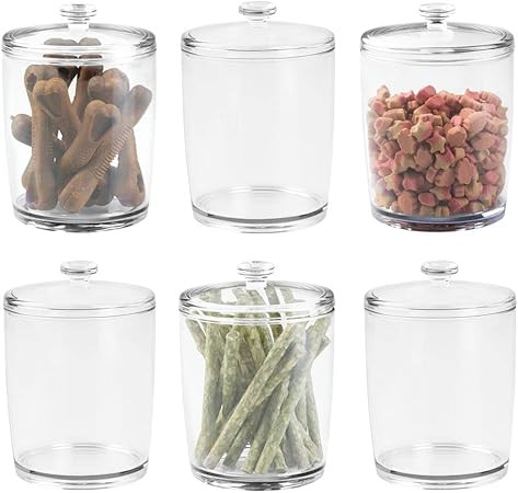 mDesign Tall Plastic Pet Storage Canister Jar with Lid - Holds Dog/Puppy Food, Treats, Toys, Medi... | Amazon (US)