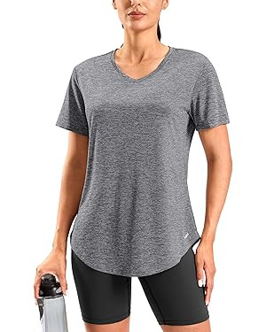 Viodia Womens Workout Tops Full Back Coverage Athletic Shirt UPF 50+ Quick Dry Short Sleeve T Shi... | Amazon (US)
