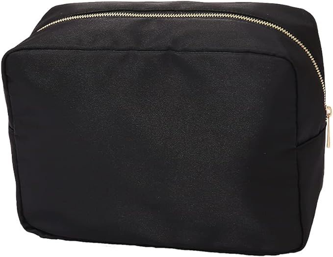 Kaymey Cosmetic Bag Makeup Pouch Bag Case, Nylon Travel Set Women Men(Black,XL) | Amazon (US)