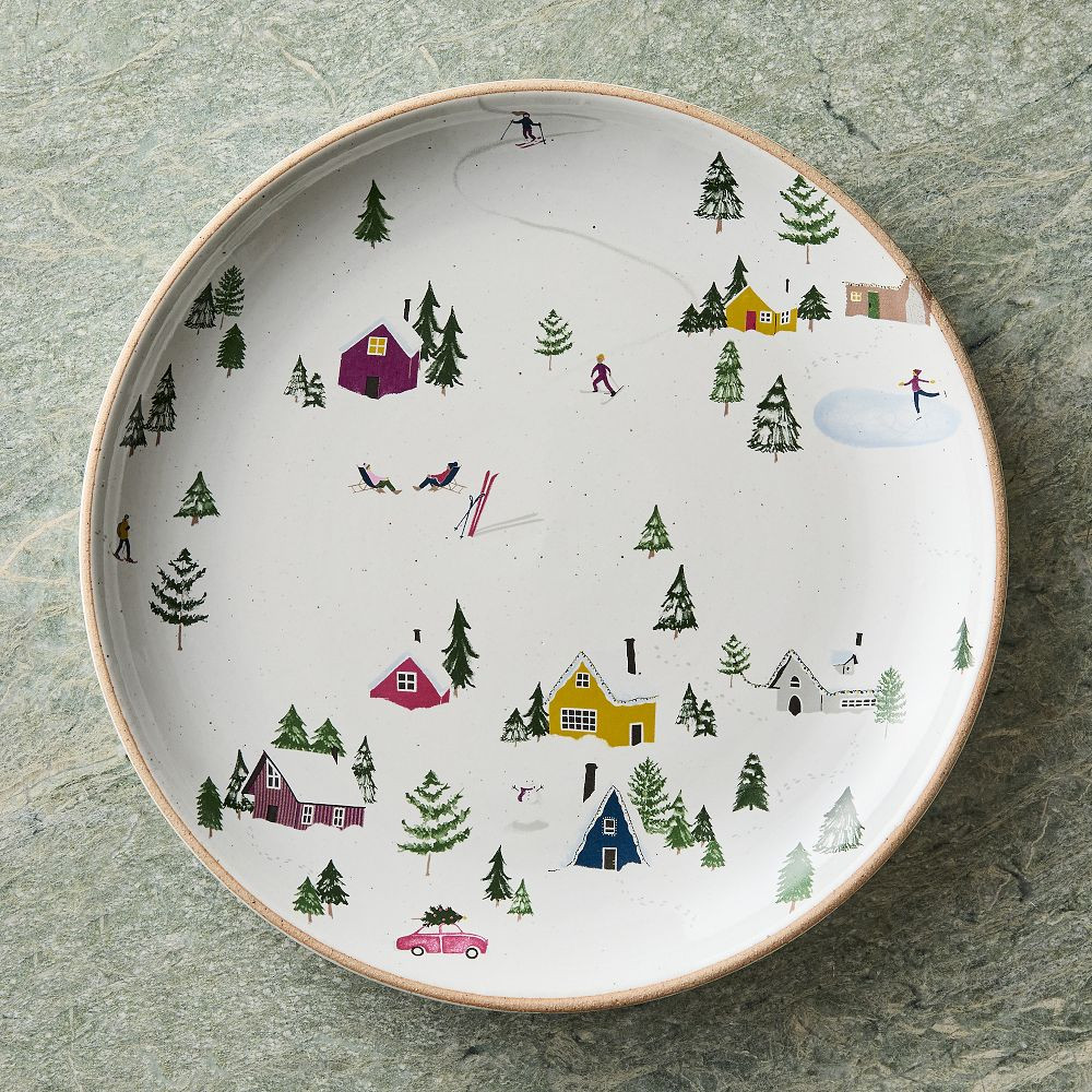 Holiday Skier Stoneware Dinner Plate Sets | West Elm (US)