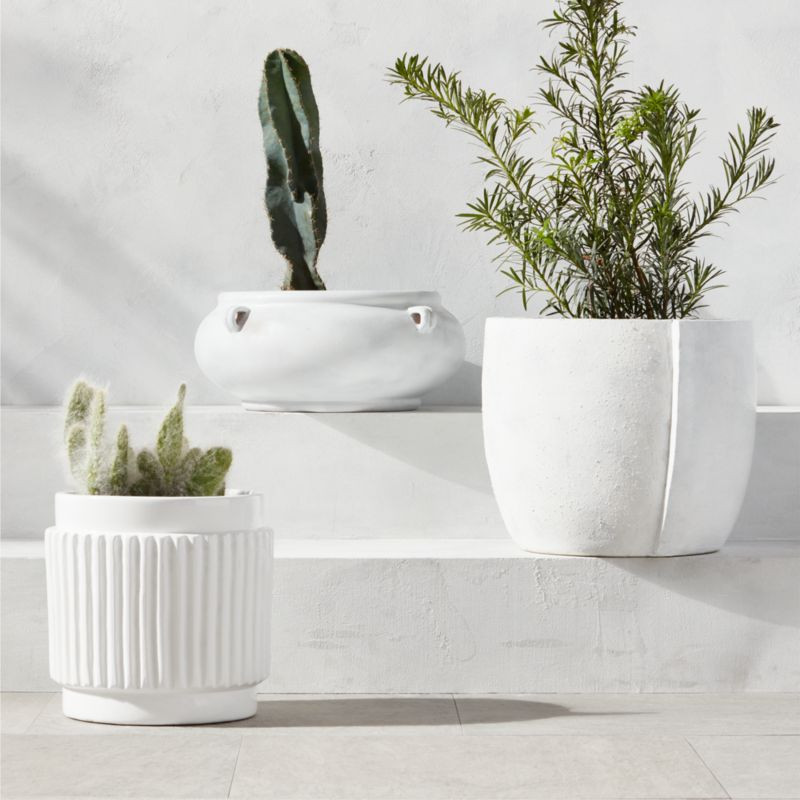 White Abstract Planter Set | CB2 | CB2