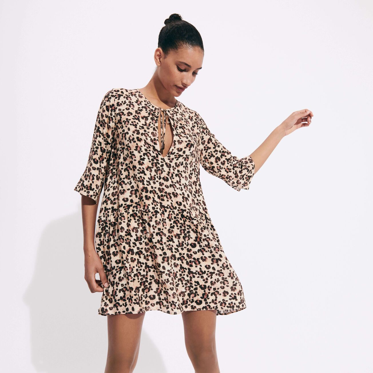 Women Short Dress Turtles Leopard | Vilebrequin (EU & APAC)
