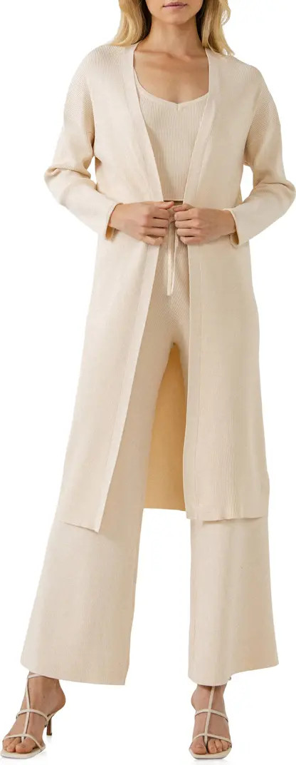 Endless Rose Ribbed Open Front Cardigan | Nordstrom | Nordstrom