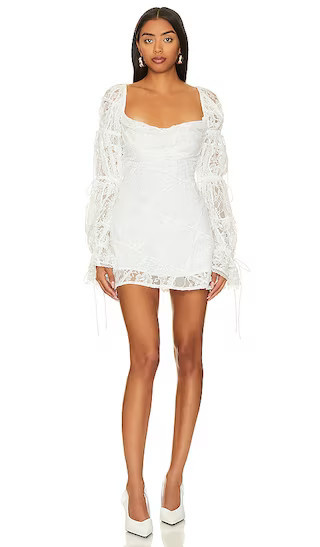 Lily Mini Dress | White Lace Dress White Mini Dress Long Sleeve White Dress With Sleeves Fall | Revolve Clothing (Global)