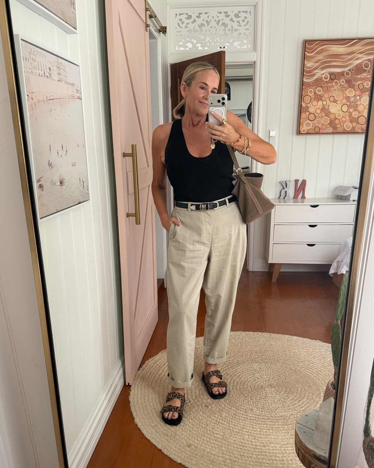 These pants are now $39.90! I’m in L
I wear L in the tank
Slides: FRANKIE4 Deon


#LTKover50style #LTKaustralia #LTKsummer