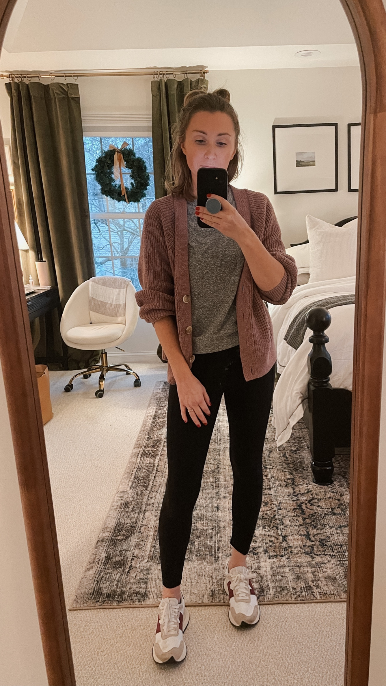 Leggings. T shirt. New balance shoes. 

#LTKstyletip #LTKsalealert