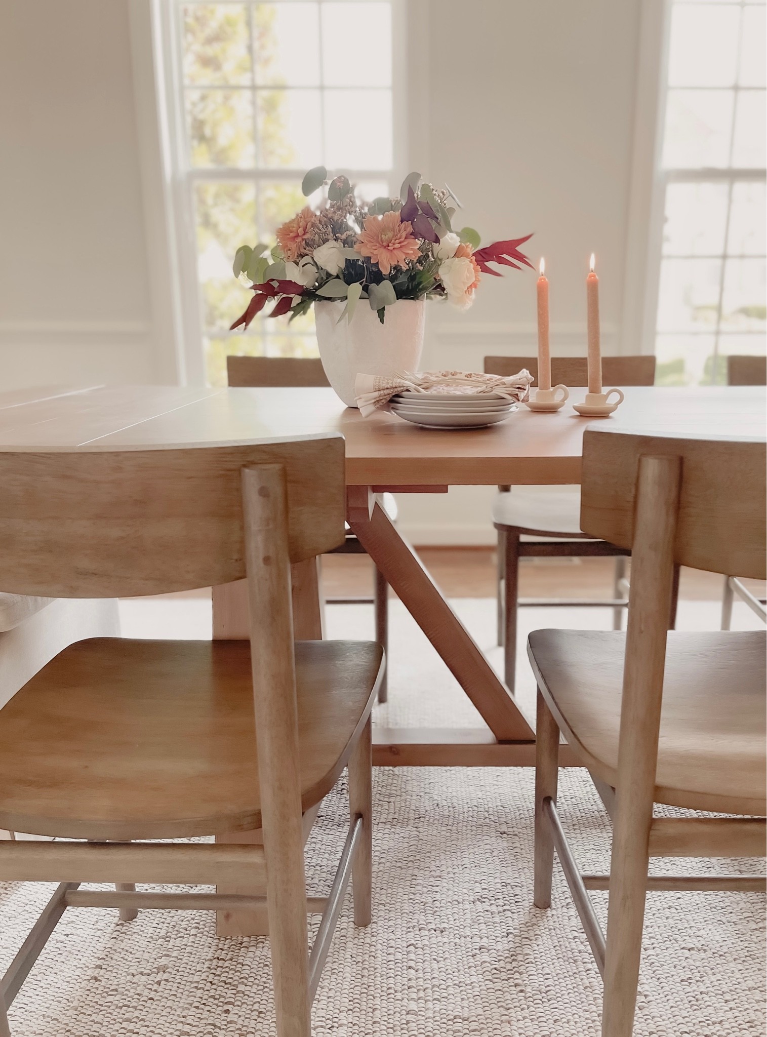 Sneak peek of dining room reveal 🍂🥂 

Fall dining room decor, fall centerpiece, fall florals

#LTKSeasonal #LTKhome