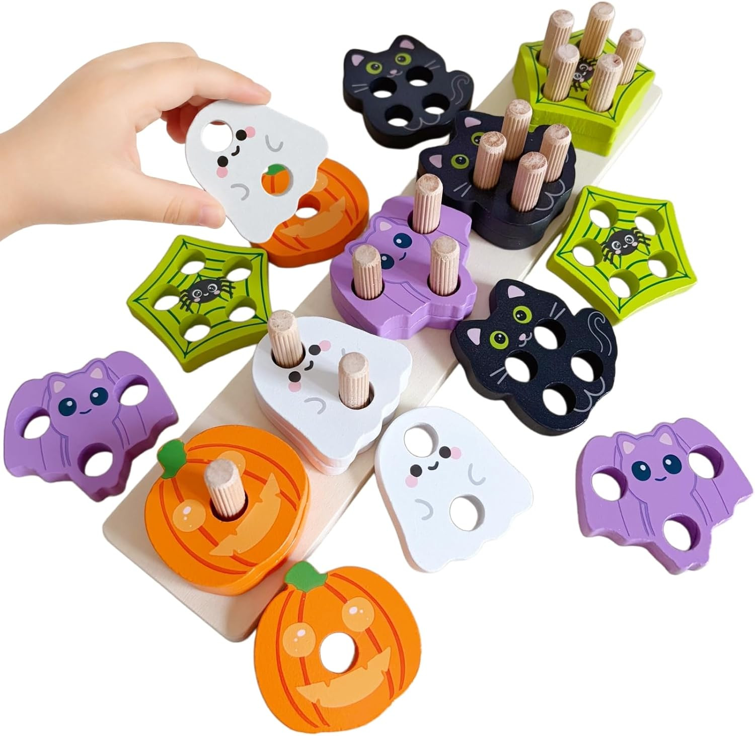 UURM Halloween Montessori Toys for 1 2 3 Years, Wooden Toddlers Toys | Amazon (US)