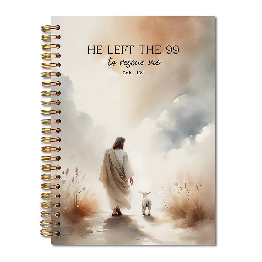Christian Jesus Spiral Notebook 5.5x8.3, He Left the 99 to Rescue Me Lamb Journal, Jesus Christia... | Amazon (US)