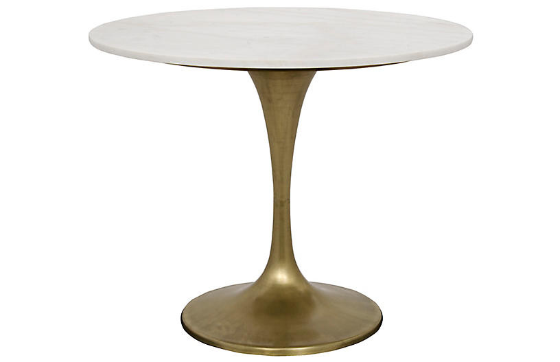 Laredo Dining Table, White/Bronze | One Kings Lane