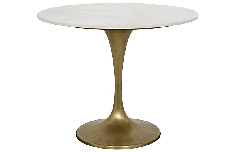Laredo Dining Table, White/Bronze | One Kings Lane