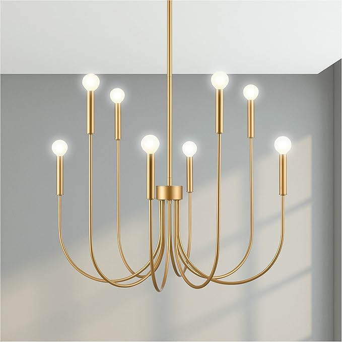 Elk Ulla 8-Light Chandelier - Brushed Gold Finish, W28 X D28 X H30.25 Inches, Traditional, Modern... | Amazon (US)