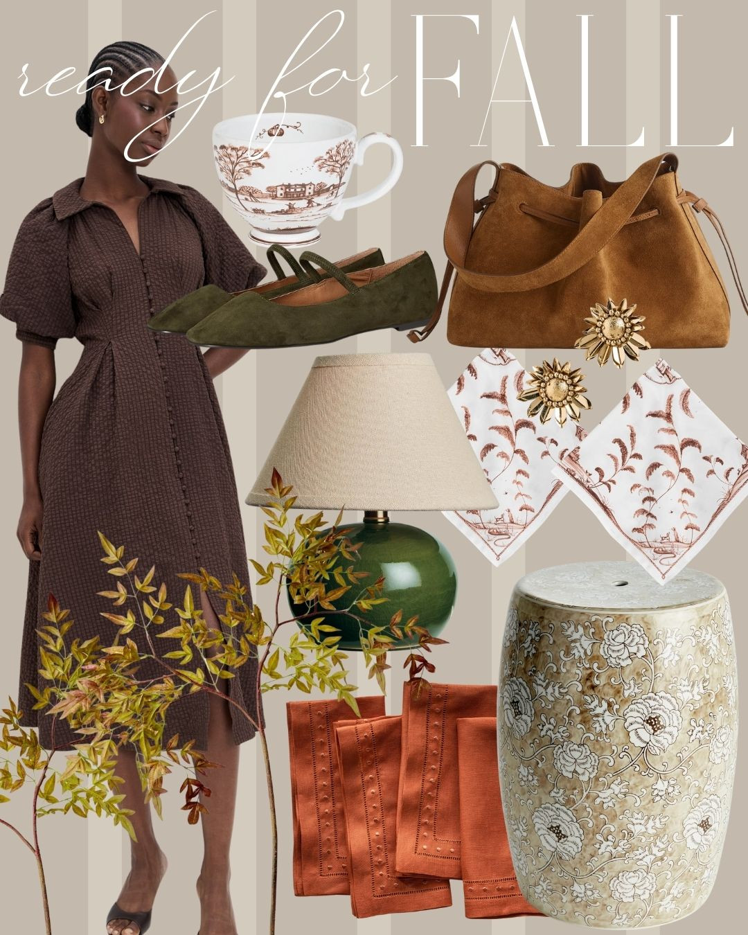 fresh fall fashion | cozy dresses | suede drawstring bag | harvest decor | elegant table setting | autumnal accessories | fall fashion essentials | warm and inviting home 

 #LTKSeasonal #LTKHome #LTKStyleTip