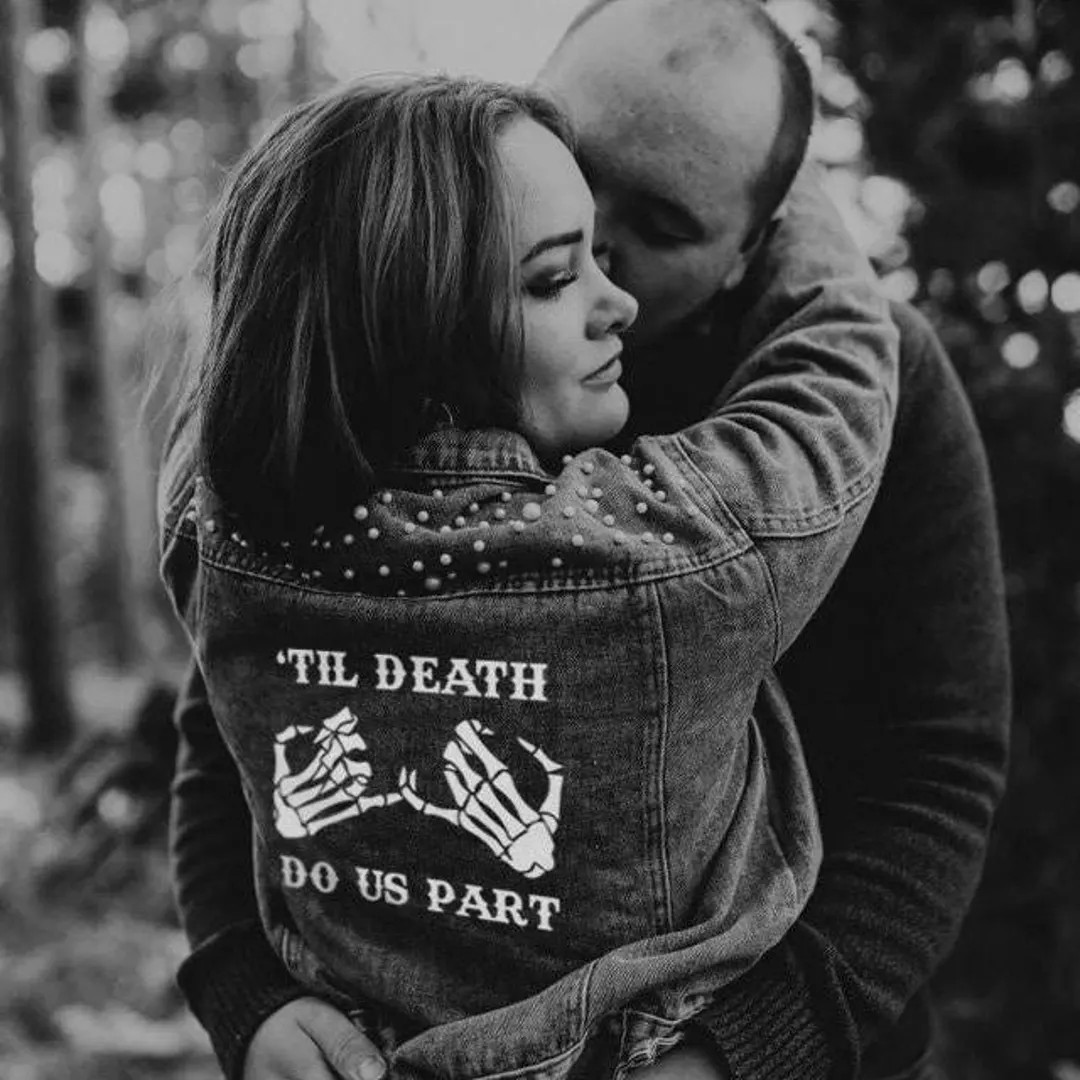 Black Pearl Customized Wedding Denim Jacket, Bride Jacket for Wedding, Bridal Black Pearl Denim J... | Etsy (US)