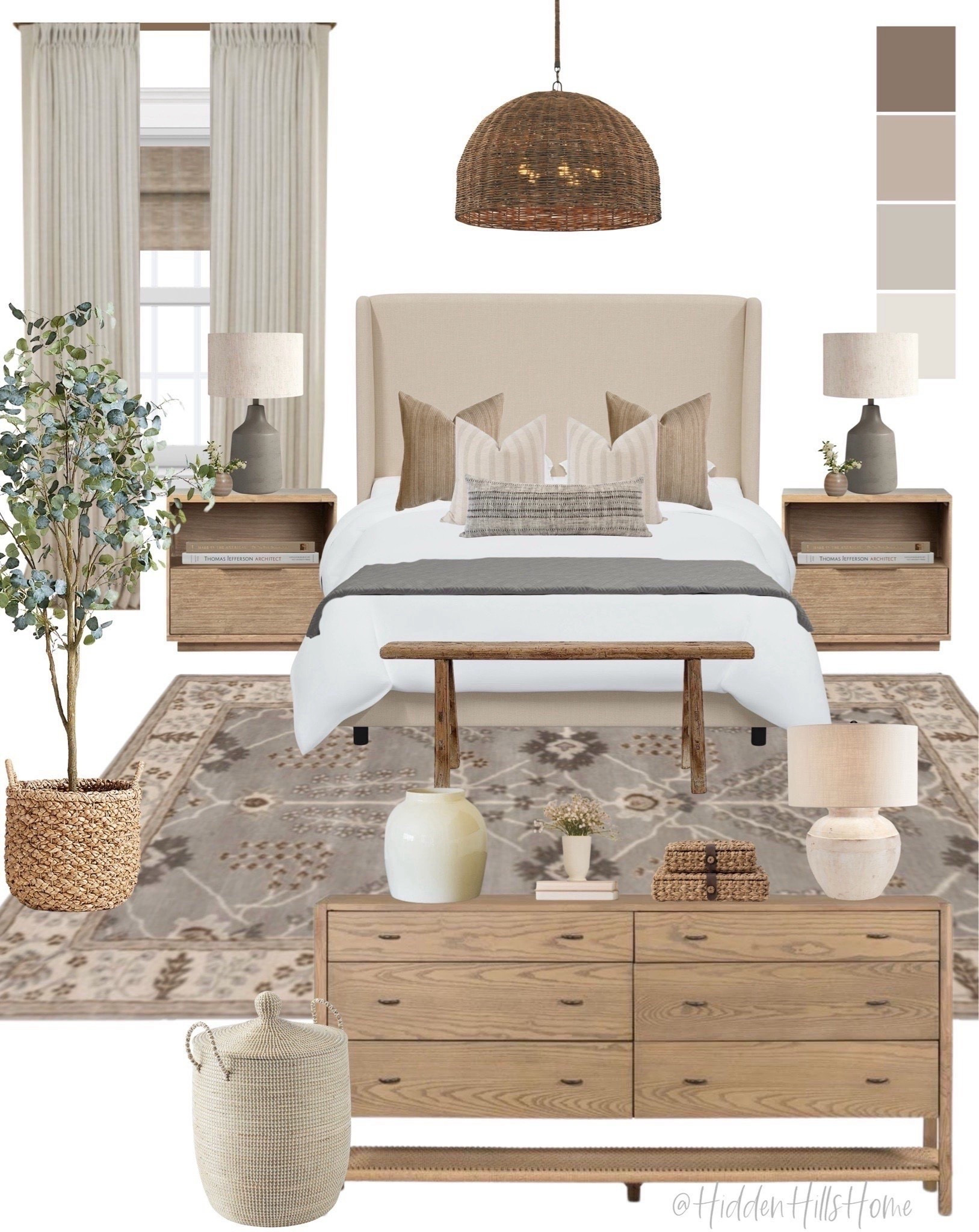 Neutral modern transitional master bedroom mood board, bedroom design inspo, primary bedroom decor #homedecor

#LTKHome #LTKSaleAlert