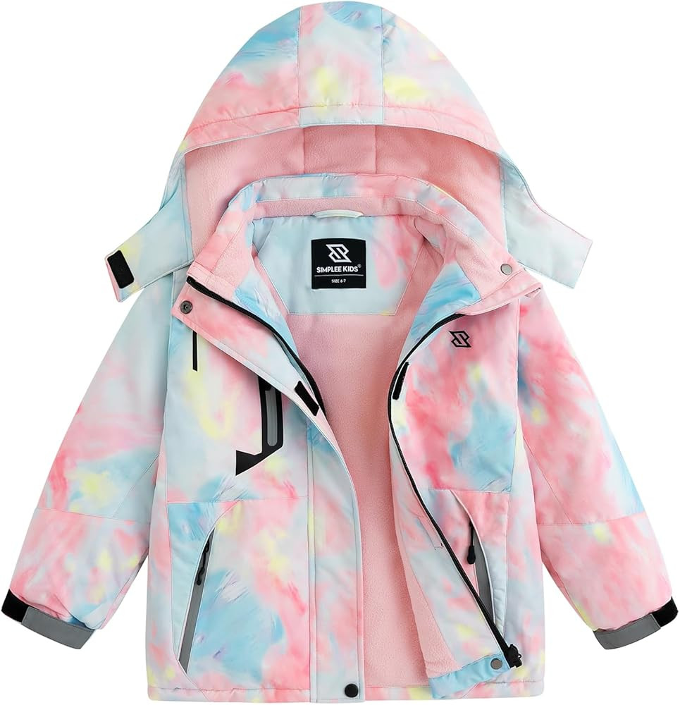 Simplee kids Girls Waterproof Snow Jacket Fleece Winter Windproof Ski Jackets for Toddler Girls H... | Amazon (US)