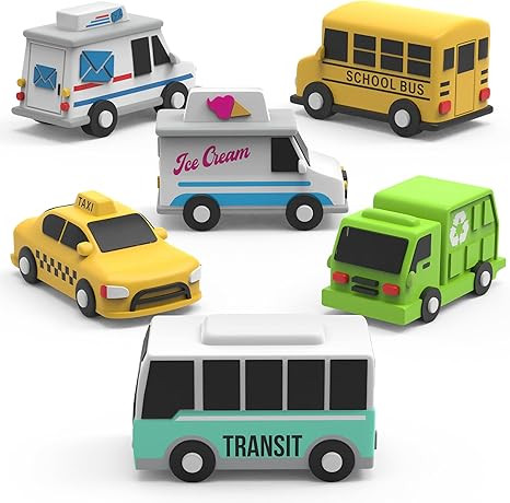 Tub Works® Vehicles™ Bath Cars Mold Free Bath Toys, 6 Pack | Sealed, No Hole Bath Toys Design ... | Amazon (US)