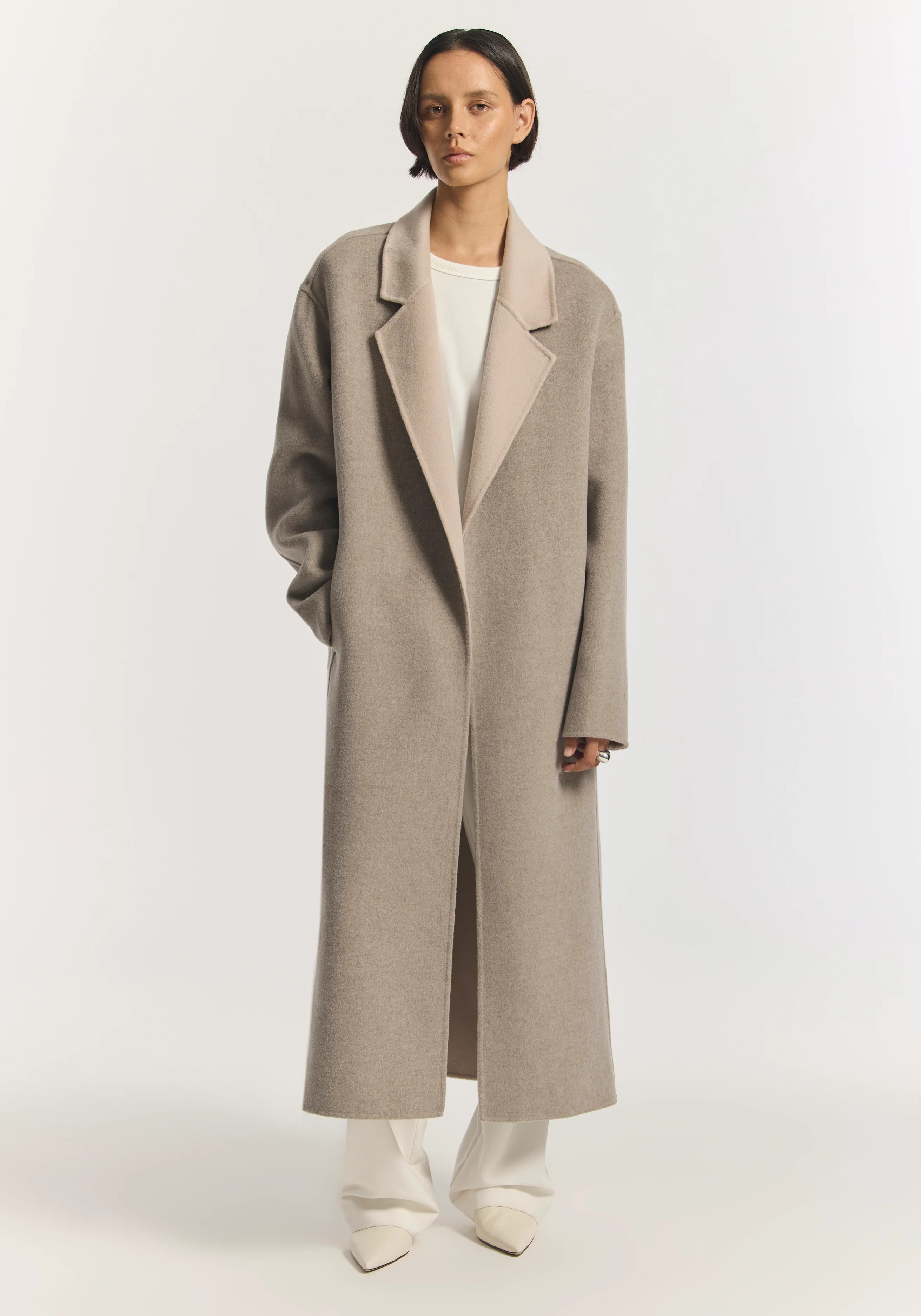 Ringleader Wool Coat - MINK/ IVORY / 2 | Viktoria & Woods