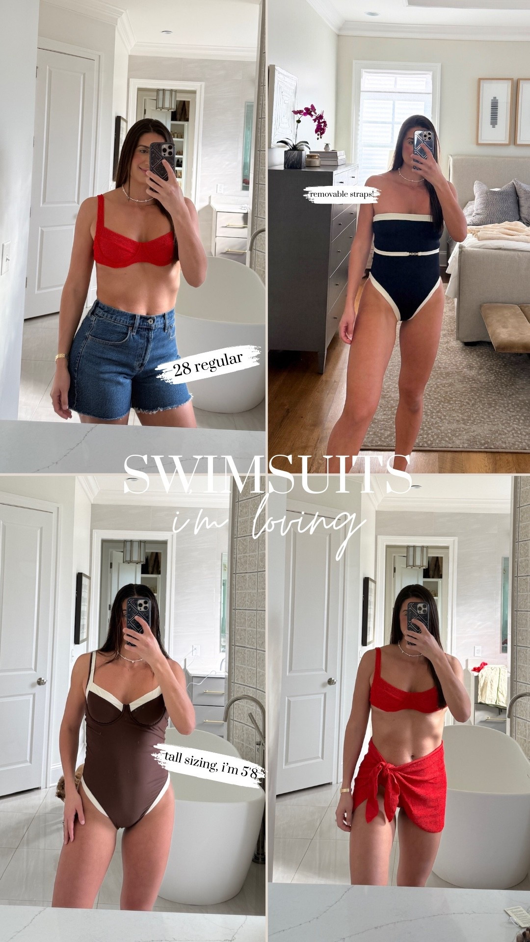 Loving these swimsuits!!

tts: M, tall in abercrombie one piece!
shorts are 28 regular

monday swimwear, monday swim, swimsuits, vacay swim suits, one piece, bikini, strapless swimsuit, high quality swimwear, 3 piece swimsuit, wrap skirt, abercrombie, one piece, a&f, Abercrombie order, Abercrombie sizing, size guide, a&f sizing, fashion haul, swimwear, grace white

#LTKTravel #LTKSeasonal #LTKgrwm