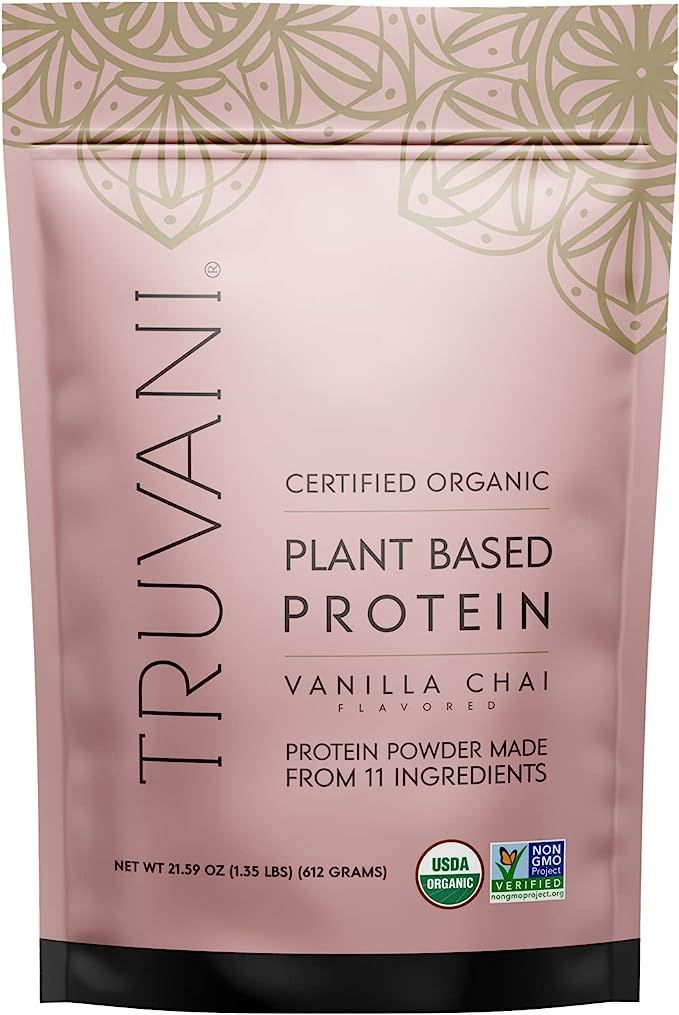 Truvani Organic Vegan Protein Powder Vanilla Chai - 20g of Plant Based Protein, Organic Protein P... | Amazon (US)