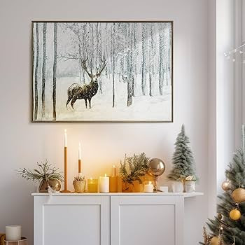 ArtbyHannah 20x28 Inch Christmas Canvas Wall Art, Christmas Framed Wall Art Christmas Wall Decor ... | Amazon (US)