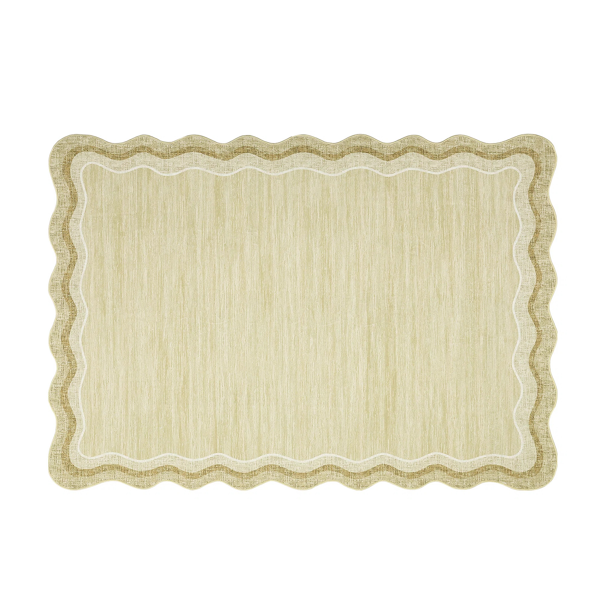 Scalloped Area Rugs Washable Modern Accent Rug, Stain-Resistant Foldable Floor Mat with Non-Slip ... | Wayfair North America