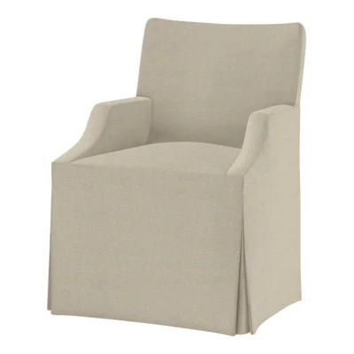 Lia 19'' H Upholstered Maple Armchair | Wayfair North America