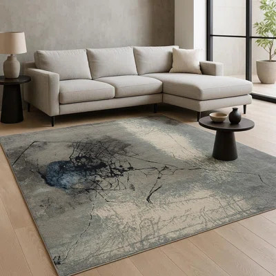8' X 10' Blue Abstract Hand Knotted Area Rug | Wayfair North America
