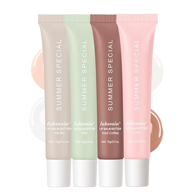 4Pcs Summer Tinted Lip Butter Balm - Ultra-Hydrating, Nourishing Lip Care with Natural Ingredient... | Amazon (US)